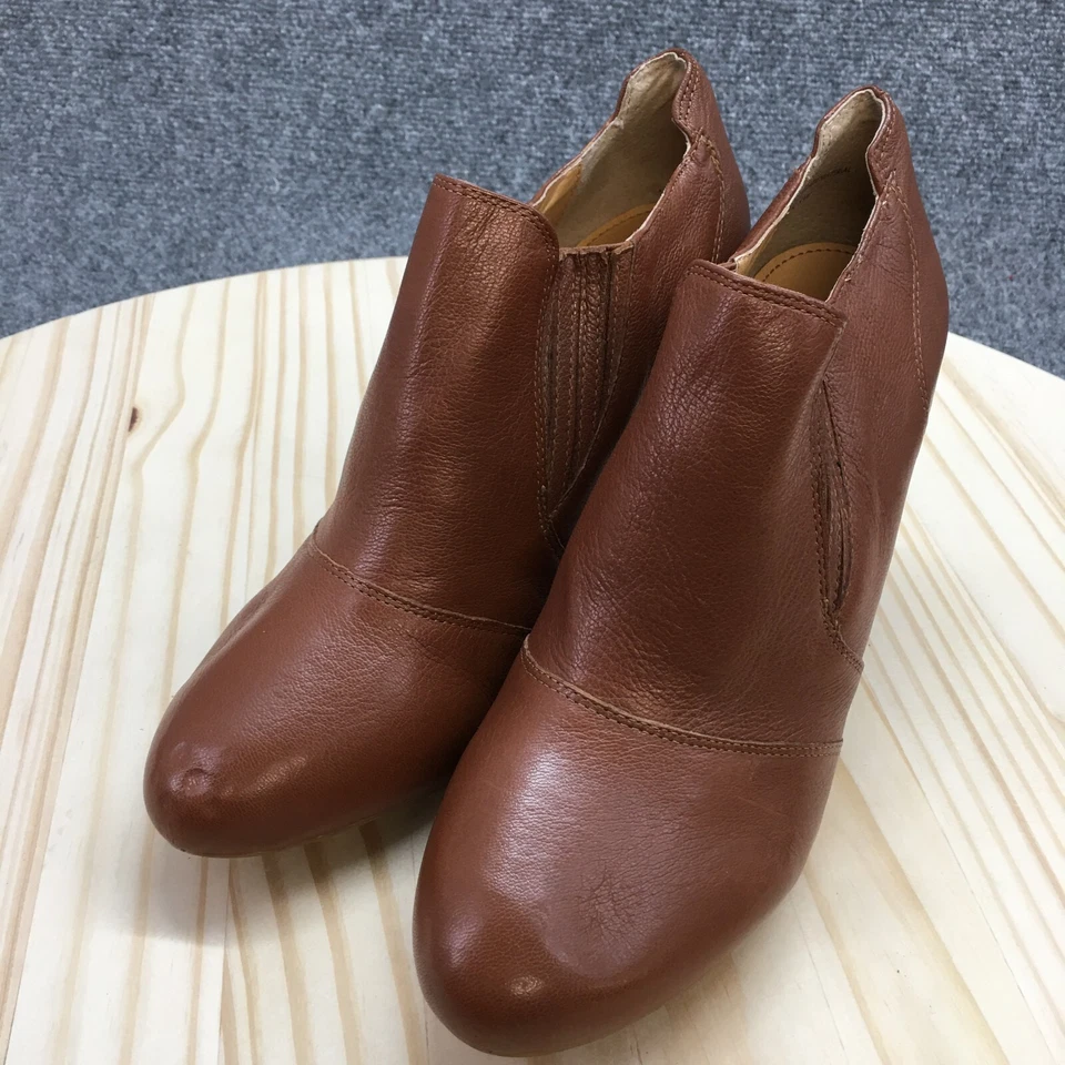 Botas Audrey Brooke Mujer 9 W Ancho Aviñón Tacones Botines Cuero Marrón Foto 3 de 4