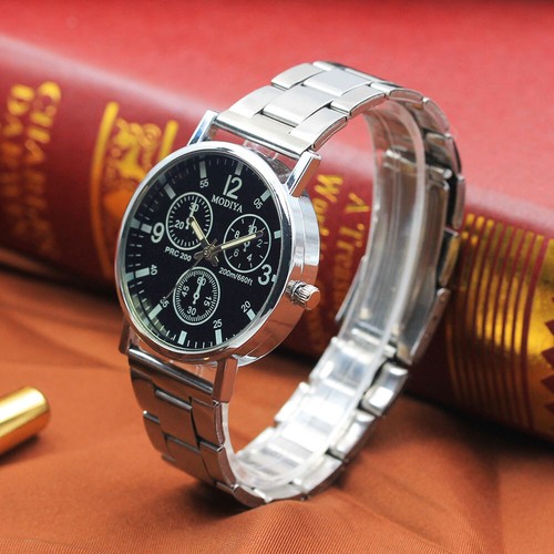 Fashion Black Noodles Steel Blue Glow Glass Watch - Bild 7 von 8