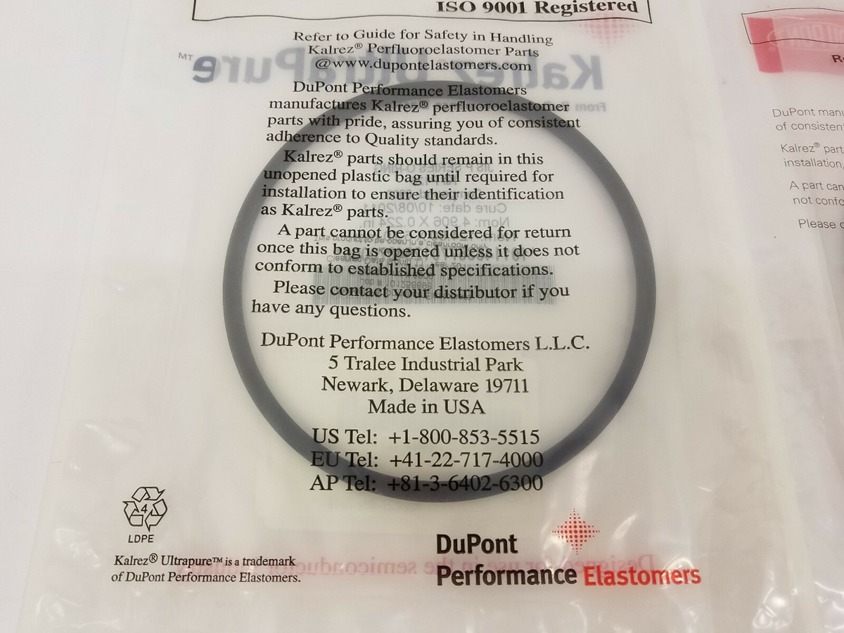 2) DuPont Kalrez UltraPure K# P125 JIS P O-Ring Compound