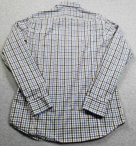 Banana Republic Button Up Hemd Herren Small S blau schwarz weiß kariert Slim Fit Arbeit - Bild 4 von 11