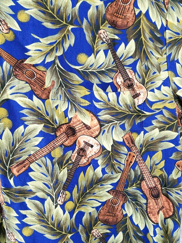 Vintage Hilo Hattie Hawaii Shirt Herren Large L Ukulele Allover Druck Aloha - Bild 2 von 10
