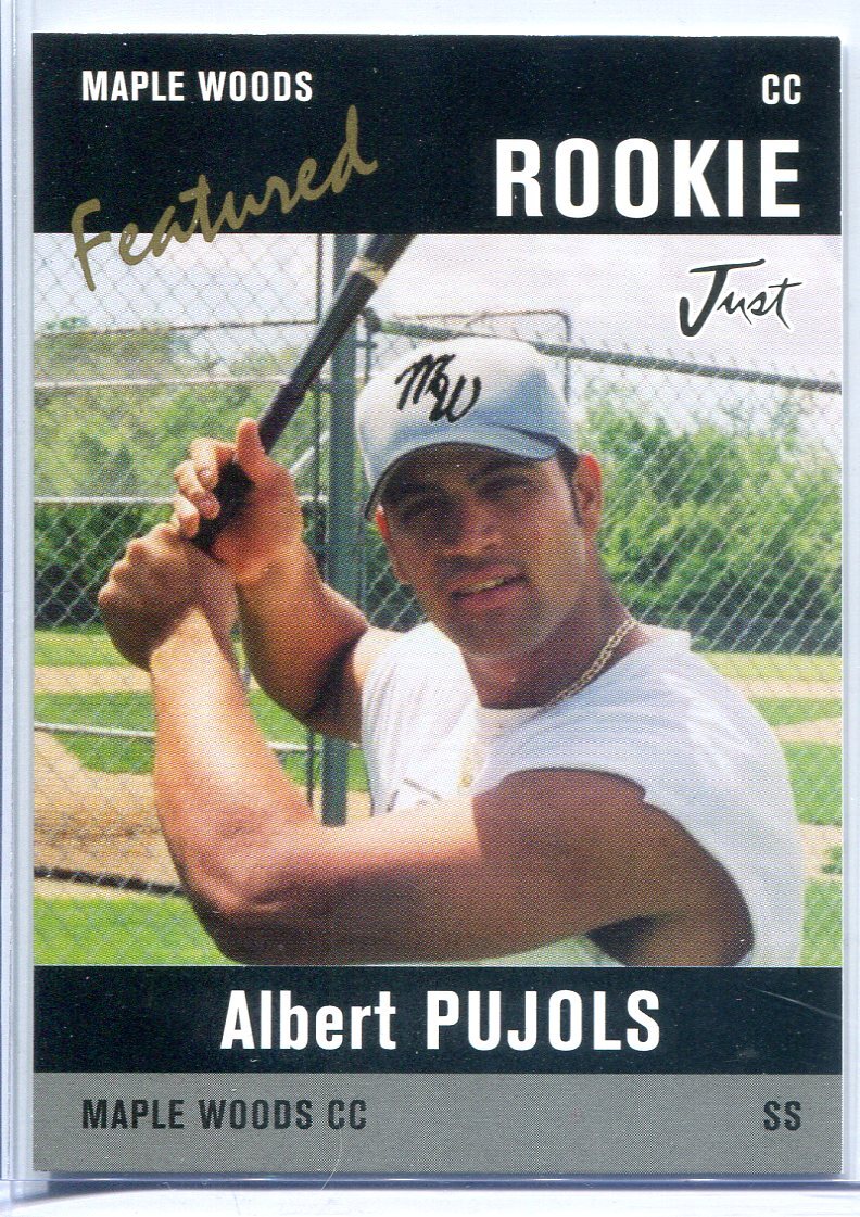 ALBERT PUJOLS ~ 2004 Just Featured Preview Pujols Black #AP1 Maple Woods College