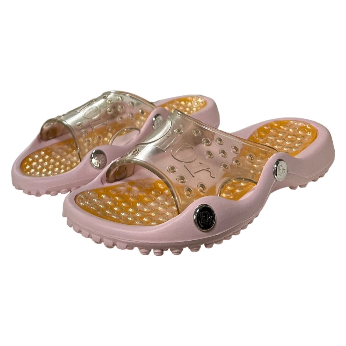 CHRISTIAN DIOR printemps été 2004 surf poussin imprimé floral diapositives caoutchouc