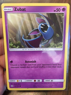 ZUBAT 2017 POKEMON CARD SUN & MOON COSMIC ECLIPSE #54/149 - GENGAR EX BOX!!! WOW