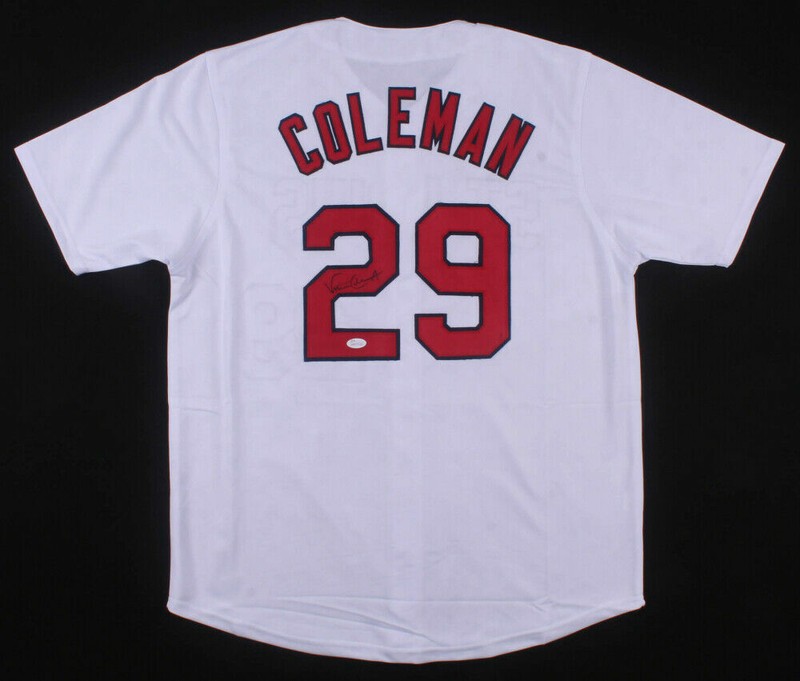 Vince Coleman Signed St. Louis Cardinals White Home Jersey (JSA COA)
