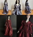 OOAK set of 2 dress gown for BJD Doll MSD 1/4 dollshe fashion raccoon FID