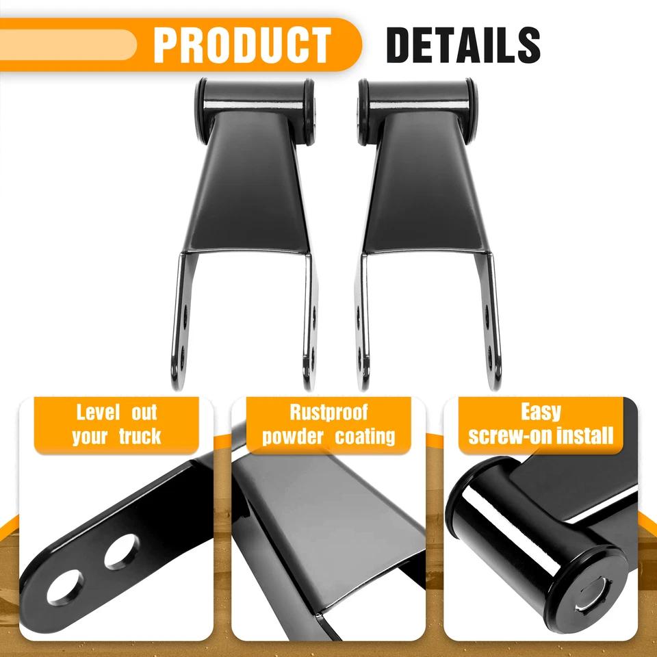 Kit de grilletes reductores niveladores de caída de 1-2" nuevos para Ford F100 F150 1973-1996 Foto 3 de 4