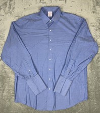 Brooks Brothers Shirt Men's 17 37 Madison Blue Non Iron Button Down Supima EUC