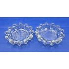 Vtg Anchor Hocking Clear Boopie Bubble Glass Ashtray Trinket Dish 4.25" Set of 2