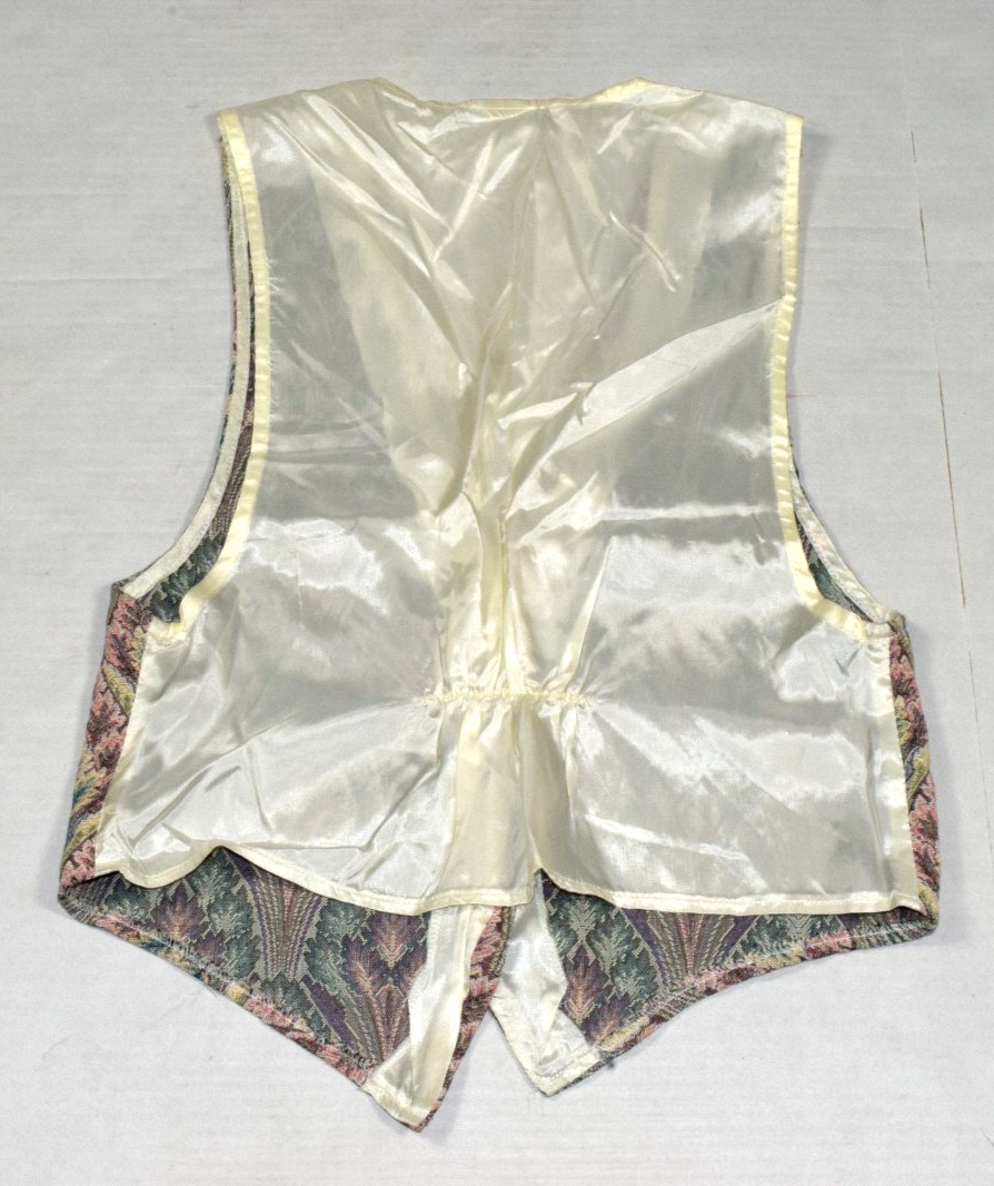 Vintage Girls Vest Backyard Blues Size L 16-18 80s Pink Green Tapestry Made USA image 2