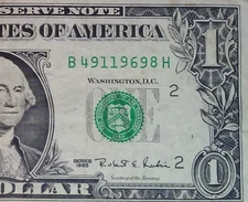 **WEB PRESS NOTE** ((EXPERIMENTAL)) $1 1995 Plate #1/12 Federal Reserve Note