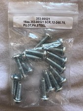 Lot of 16 353-00521 Rack Screws Steel 16ea SCR 12-24X0.75 Pilot TH STEEL