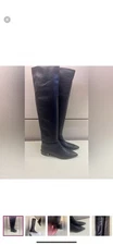 700$ NWT and Box AGL Leather Made In Italy Over The Knee Black Boots Size 37