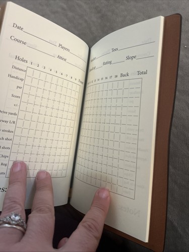 Golf Scorecard Book with Pencil Leather Golf Journal Notebook Log Book Score - Picture 7 of 7