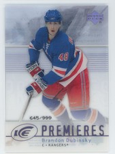 2007-08 Upper Deck Ice premieres rookie /999 Brandon Dubinsky Rookie New York
