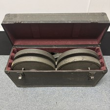 3 Vintage 16mm Berndt-Bach Auricon ABC News Film Magazines W/Trunk Case