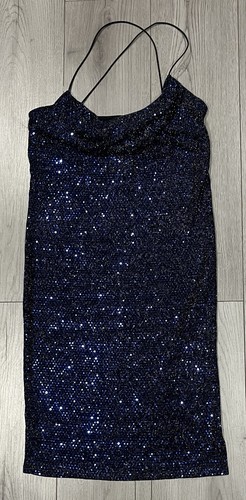 Black & Blue Sequin Mini Dress - New Look - Size 16 - New With Tags - Picture 5 of 5