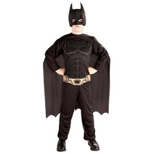 BATMAN KINDER KOSTÜM (Overall + Umhang + Maske) Halloween Karneval Jungen Party
