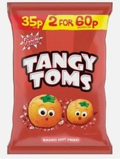 Golden Wonder Tangy Toms 36 x 22g Tomato Sauce Flavour Crisps Chips Snacks