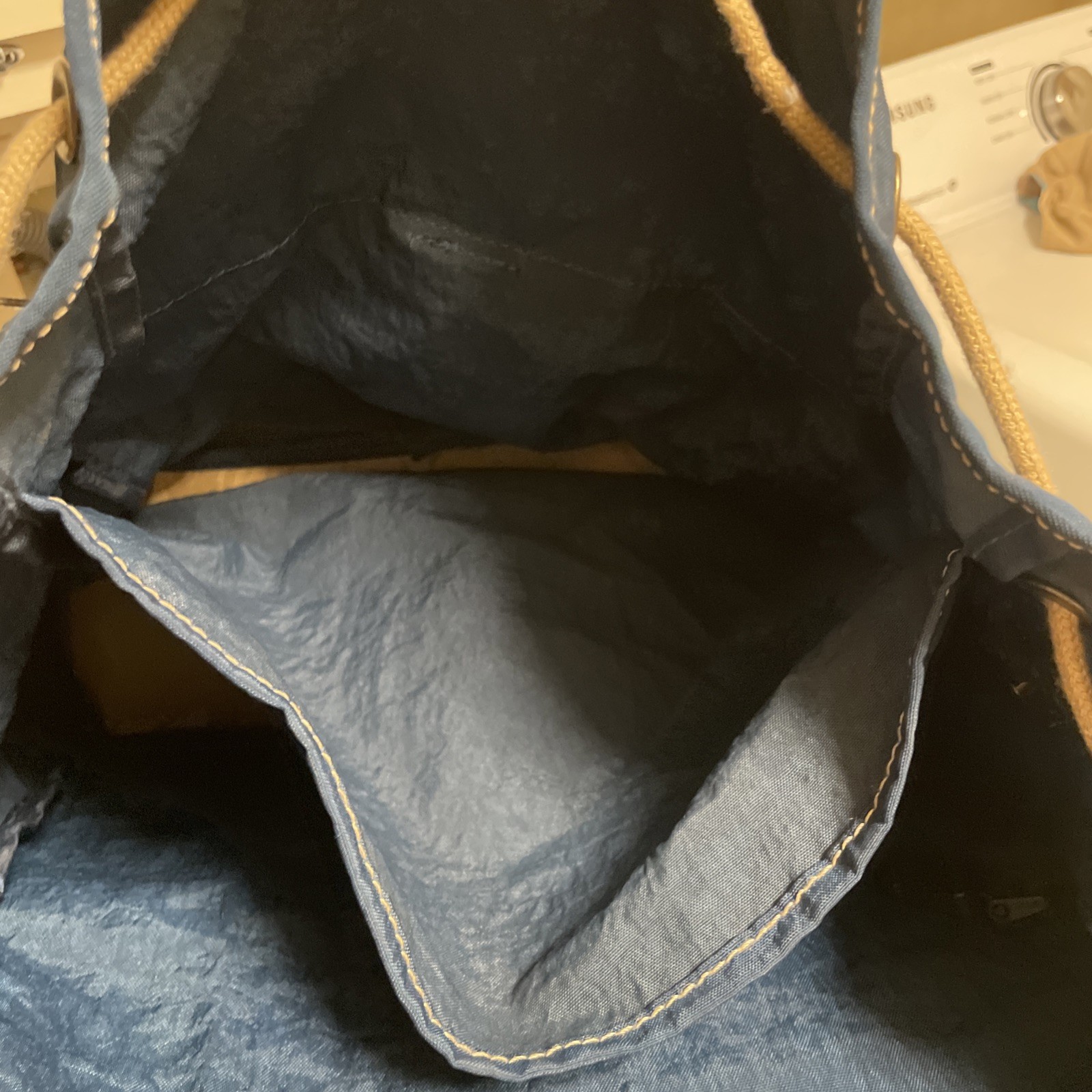 Kipling Y2K Backpack Blue Drawstring Side Zip Wat… - image 12