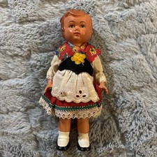 German Celluloid Blue Eyed POSABLE Doll ANTIQUE
