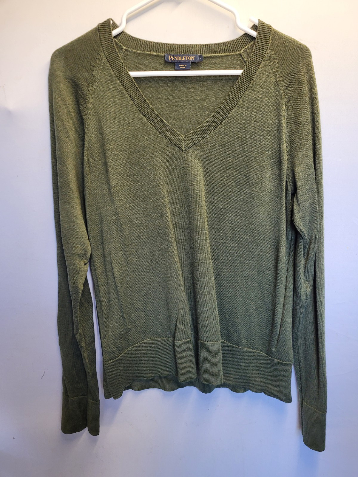 Pendleton Womens Large Vneck Knit Pullover Sweate… - image 1