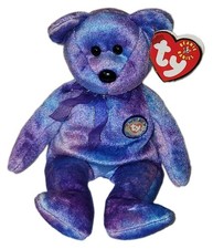Ty Beanie Baby    CLUBBY IV 4 with Silver Button Bear 8.5" MWNMT Stuffed Toy