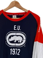 Vintage Ecko Unlimited Shirt Men's XXL Red White Blue Rhino Logo King Label Y2K
