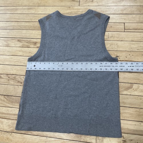 GAP Argyle Sweater Vest Wool Blend Men S Gray Brown Knit V Neck Pullover S 38" - Picture 6 of 21