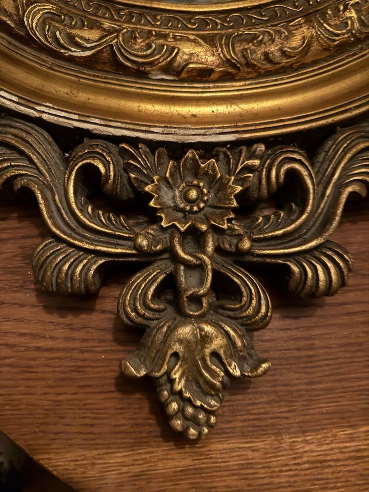 True Vintage Authentic Gold Gilt Gesso Eagle crested Regency Beveled Mirror - Image 4 of 4