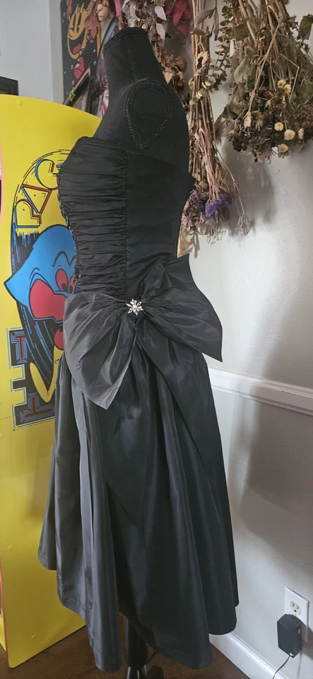Vintage Black Party Dress Midcentury - Image 4 of 4