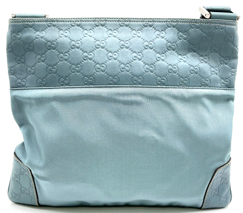 Auth Gucci GG Canvas Leather 161822 Blue Messenger Shoulder Bag W/Box NS061468 - Picture 3 of 22