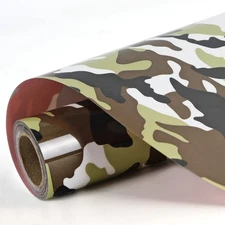 Camo Army Earthy HTV Heat Transfer Vinyl Rolls, 12" x 9ft Camouflage Iron on ...
