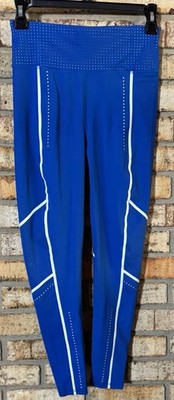 Sweaty Betty Zero Gravity blue white 7/8 length leggings pull on XS womens