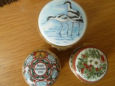2 Halcyon days enamel boxes Christmas 1983/96 + 1 Toy Kenning & Spencer RSPB