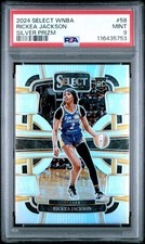 1863 Rickea Jackson 2024 Panini Select WNBA #58 Silver Flash Prizm RC PSA 9