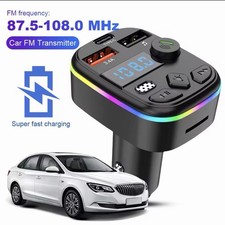 Car Charger Wireless-Bluetooth Dual USB Type C Hands Free Radio FM Transmitter