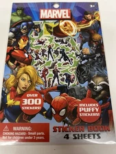 WOW!  MARVEL Raised Puffy & Flat Stickers - Over 300 Stickers & FAST FREE SHIP!