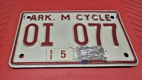 Arkansas Motorcycle License Plate Collectible 