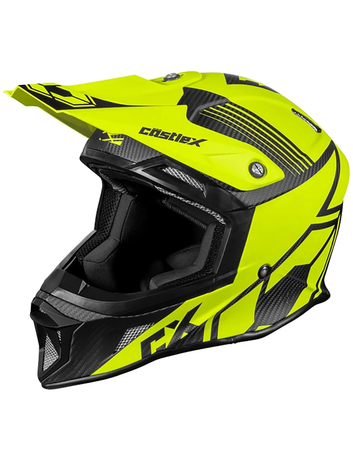NEW Castle X CX100 Carbon Warp Snowmobile Helmet Size XL (HI-VIS) 35-4538