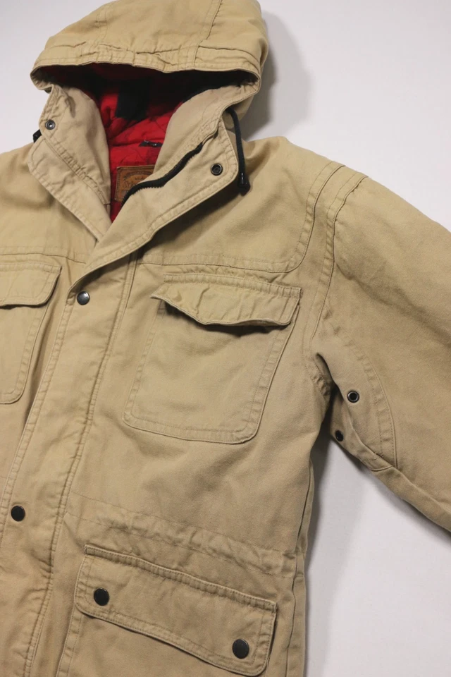 Chaqueta de Trabajo de Lona St. Johns Bay De Colección Acolchada Forrada de Vellón M Bolsillos de Carga Altos Foto 2 de 4