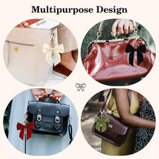 Bow Purse Charms for Handbags, Bow Keychain Pearl Cute Bag Accessories Keycha...