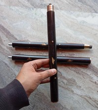 3 Fold Vintage Style Black Wooden Walking Stick Cane For Head Handle Only Shaft