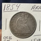 1854 Seated Liberty Silver Half Dollar Better Grade Old US Coin