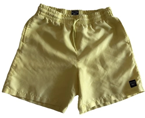 Spicy Tuna Men’s Swim Trunks Shorts Drawstring with mesh lining , yellow size M.
