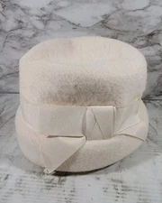 Vintage Bunny 100% Fur Hat / White / Made In Italy 