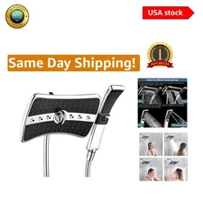 Luxury Dual Shower Head Set: High Pressure Handheld & Rainfall with 4 Settings