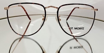 Vintage ST. MORITZ MALLET Eyeglasses GOLD TORTOISE New Metal 53-18-145 Korea