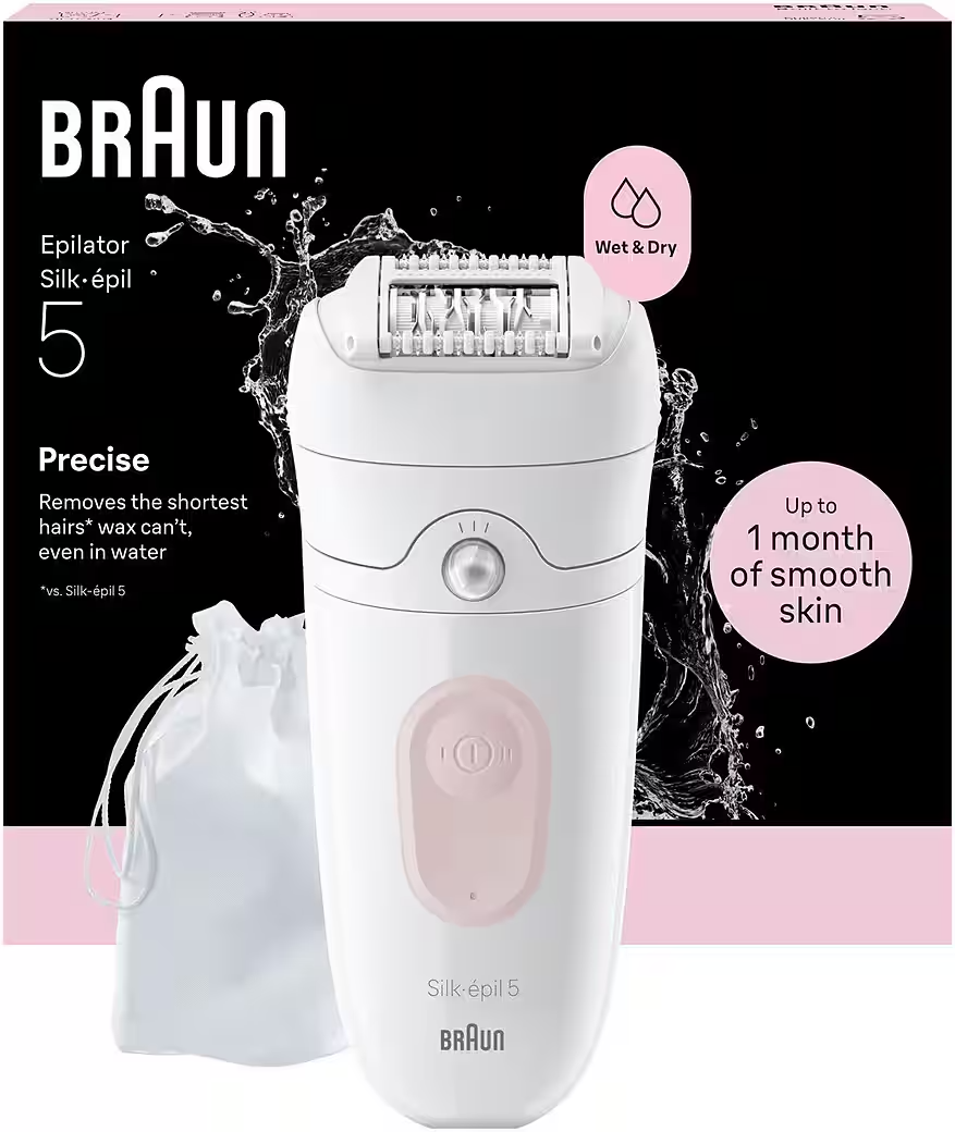 Braun Silk·épil 5, Nass Und Trocken Epilierer, Für Einfache Haarentfernung, Glattleder Lang, 5-011, Rosa Flamingo - Bild 9