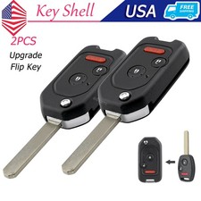2 For 2007 2008 2009 2010 2011 2012 Honda Fit Cr-v Flip Key Fob Shell Upgrade